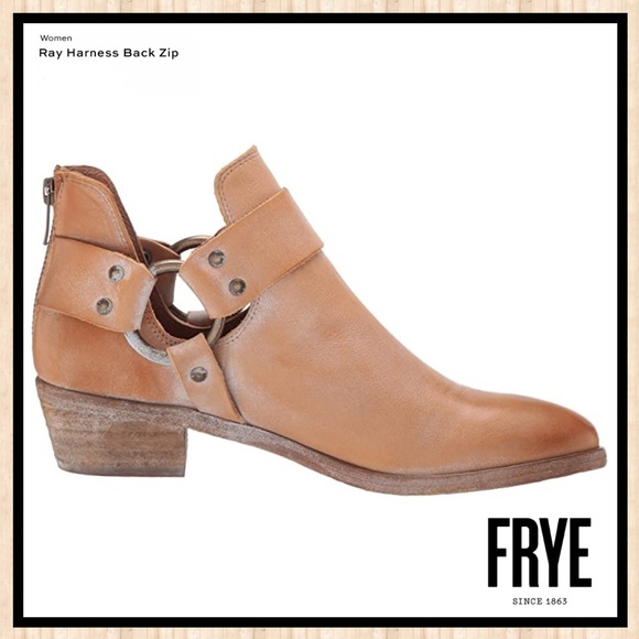 Frye Women’s Ray Harness Back Zip Bootie Tan - Picture 6 of 16